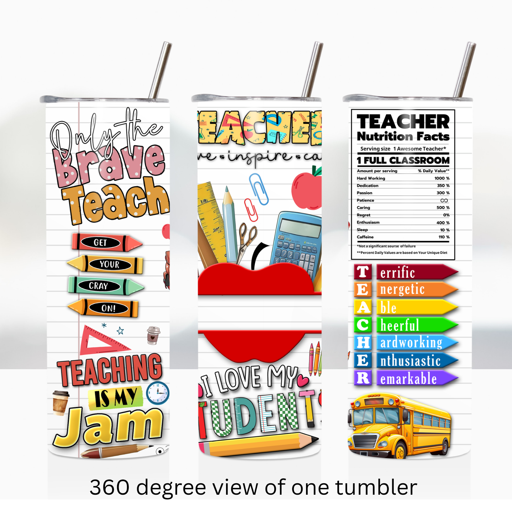 Teacher 20oz stainless steel insulated tumbler drinkware