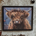 Highland cow floral spring decor 8x10 inch print wall art home decor