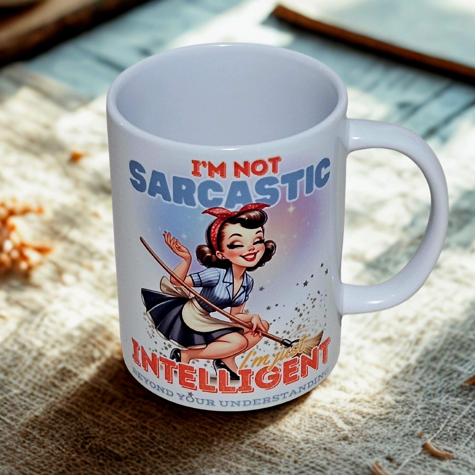 Sarcastic retro girl 15oz coffee mug new