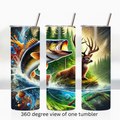 Wildlife hunting fishing deer 20oz stainless steel insulated tumbler drinkware