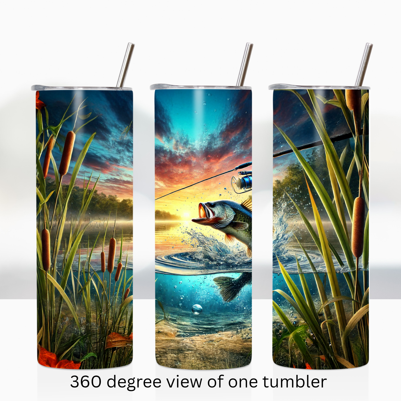 Fishing 20oz stainless steel insulated tumbler drinkware