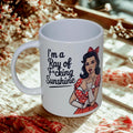 Sarcastic retro girl 15oz coffee mug new