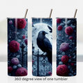 Raven red rose moon 20oz stainless steel insulated tumbler drinkware