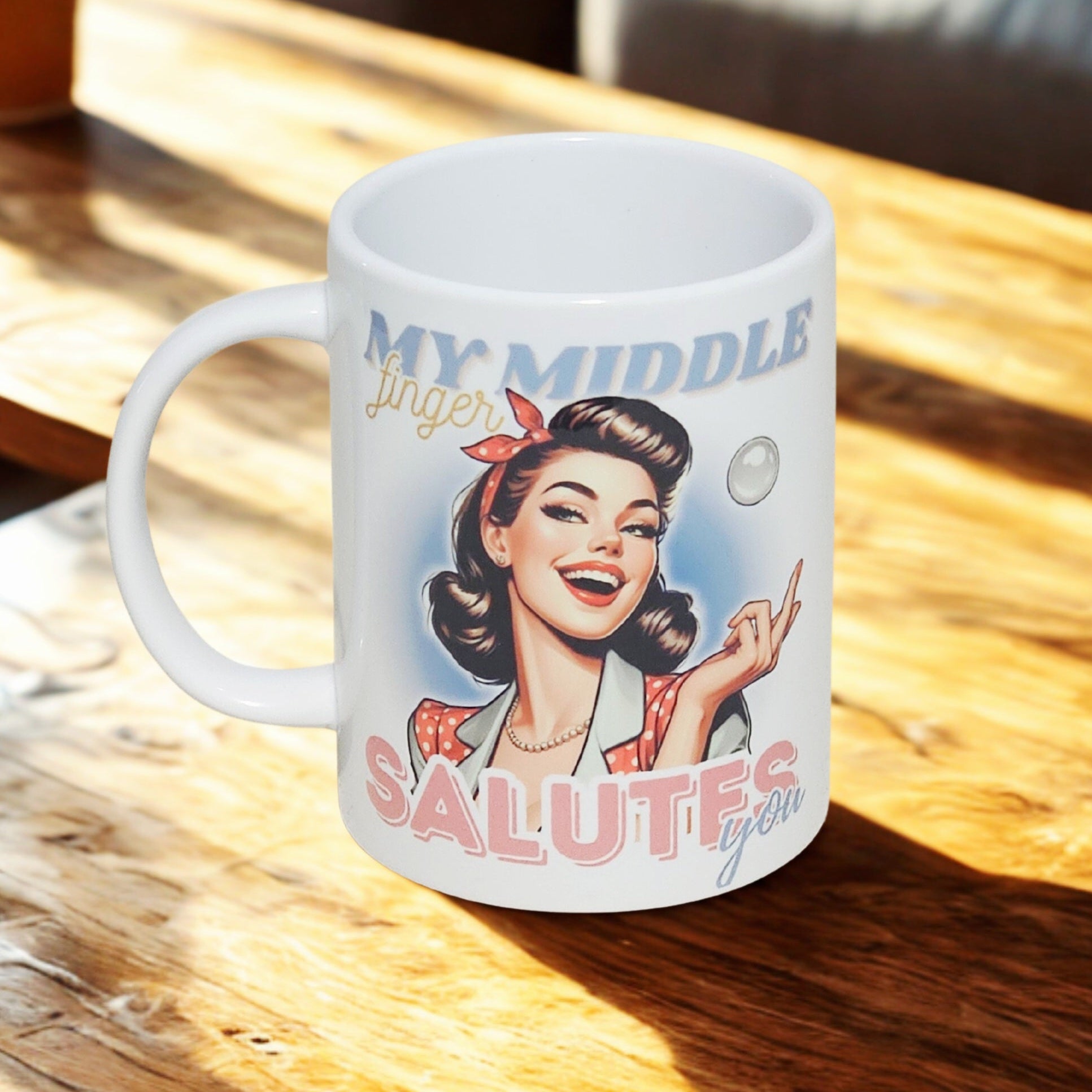 Sarcastic retro girl 15oz coffee mug new