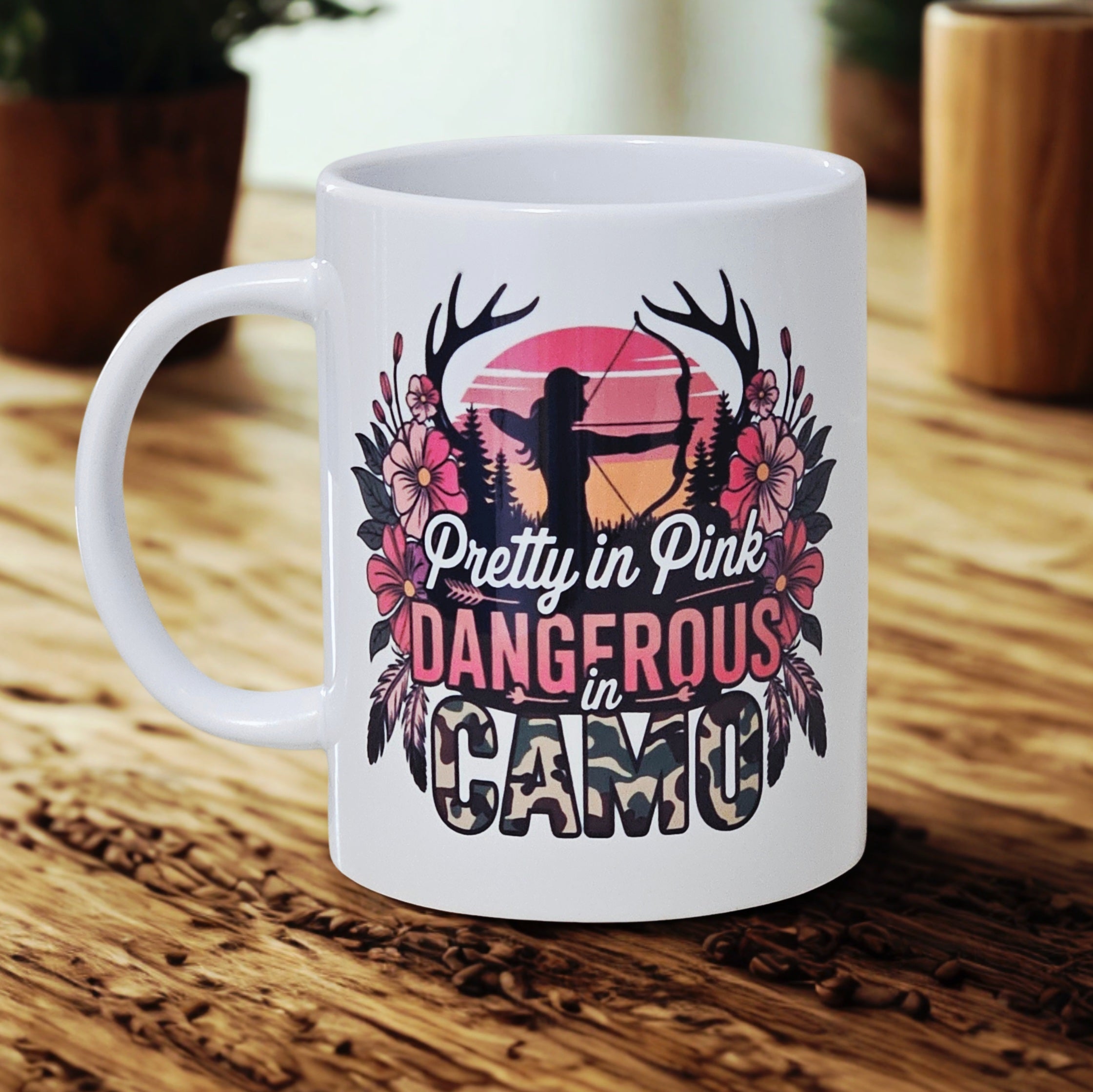 Hunting girl camo 15oz coffee mug new novelty cup