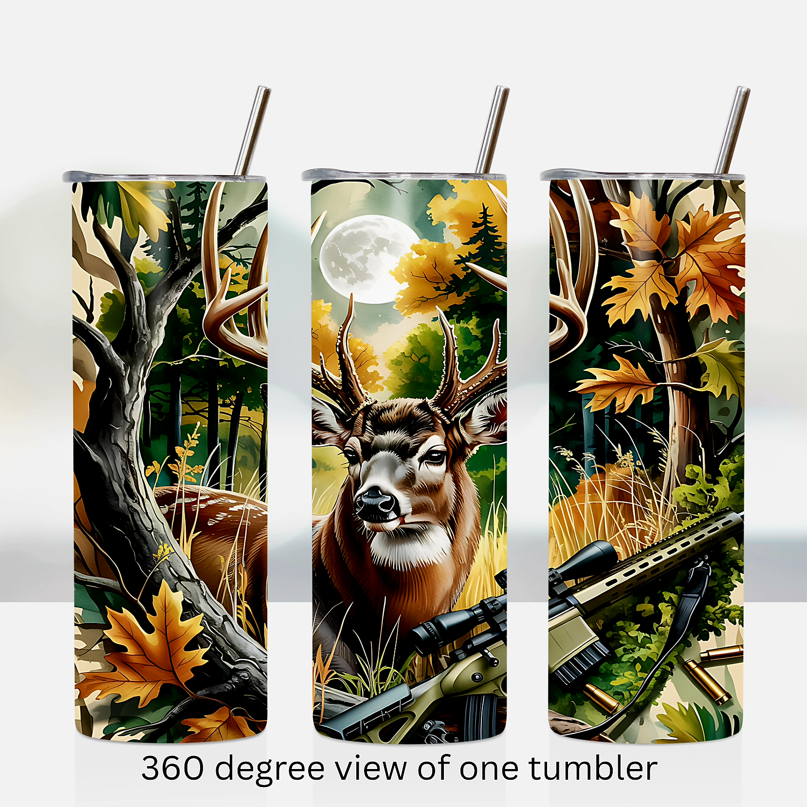 Deer buck hunting 20oz stainless steel insulated tumbler drinkware