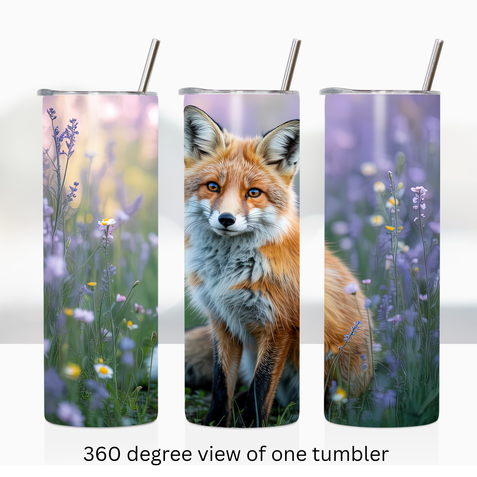 Wildflower fox 20oz stainless steel insulated tumbler drinkware