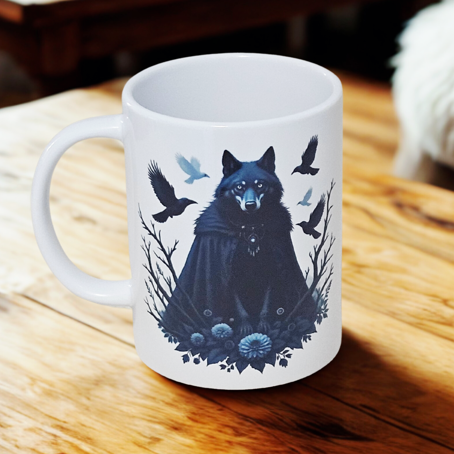 Gothic wolf ravens 15oz coffee mug new novelty cup halloween