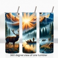 Fishing mountain scene 20oz stainless steel insulated tumbler drinkware