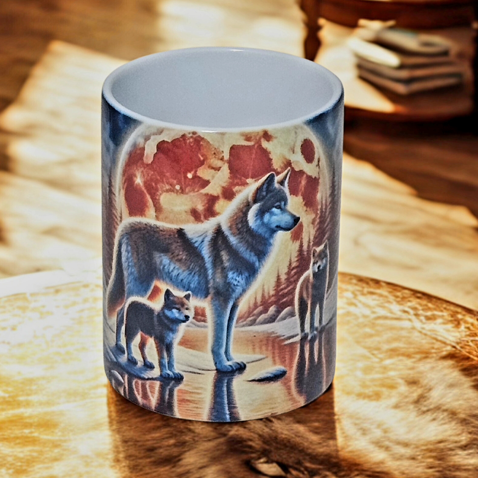 Wolf family 15oz coffee mug new novelty cup