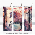 Watercolor horse 20oz stainless steel insulated tumbler drinkware travel cup water bottle