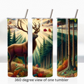 Woodland forest deer buck 20oz stainless steel insulated tumbler drinkware