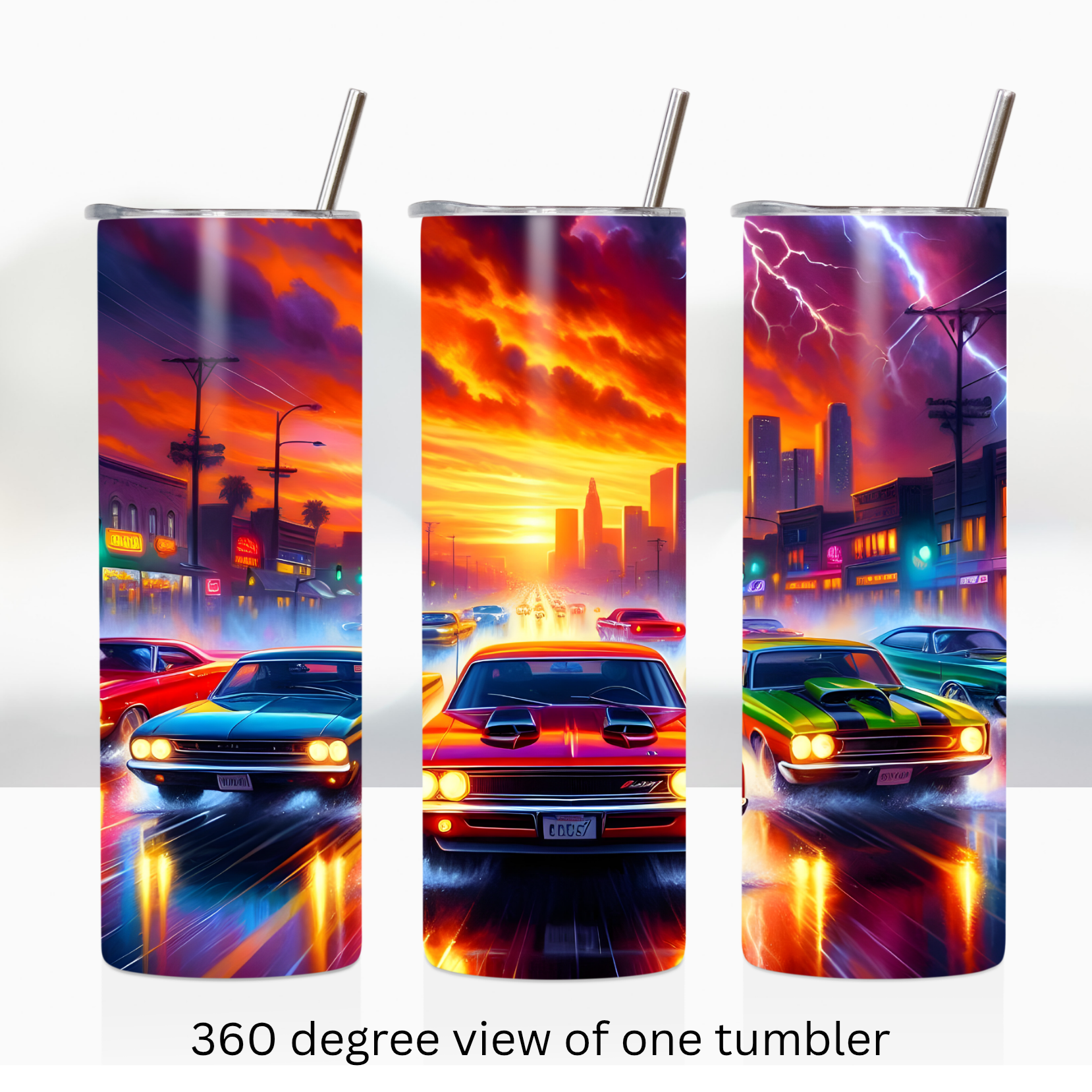 Classic muscle car 20oz stainless steel insulated tumbler drinkware