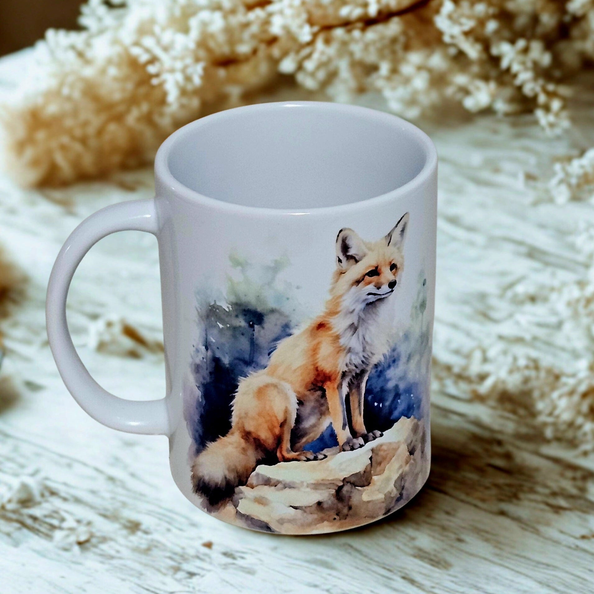 Watercolor fox 15 oz coffee mug new novelty cup