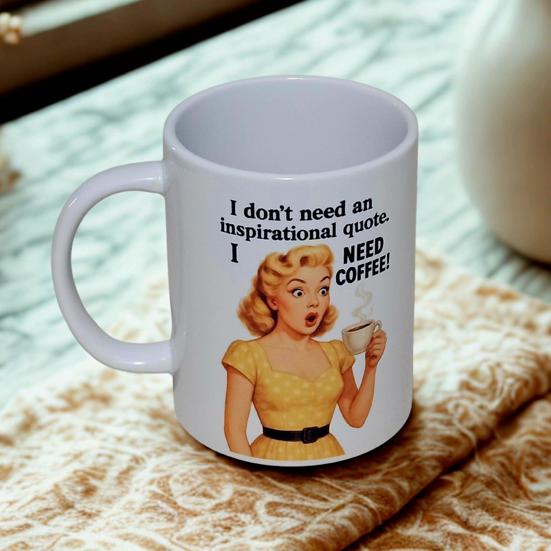Sarcastic retro girl 15oz coffee mug new