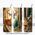 Woodland forest deer 20oz stainless steel insulated tumbler drinkware