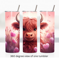 Highland cow love 20oz stainless steel insulated tumbler drinkware valentine