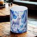 Mystical White Wolf 15oz coffee mug new novelty cup