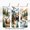 Wildlife hunting fishing bear deer 20oz stainless steel insulated tumbler drinkware