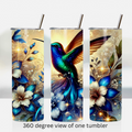 Floral hummingbird 20oz stainless steel insulated tumbler drinkware