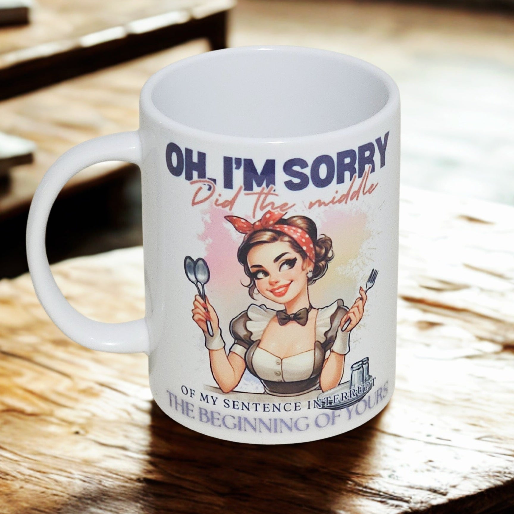 Sarcastic retro girl 15oz coffee mug new humorous