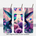 Floral hummingbird 20oz stainless steel insulated tumbler drinkware