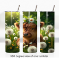 Highland cow spring 20oz stainless steel insulated tumbler drinkware