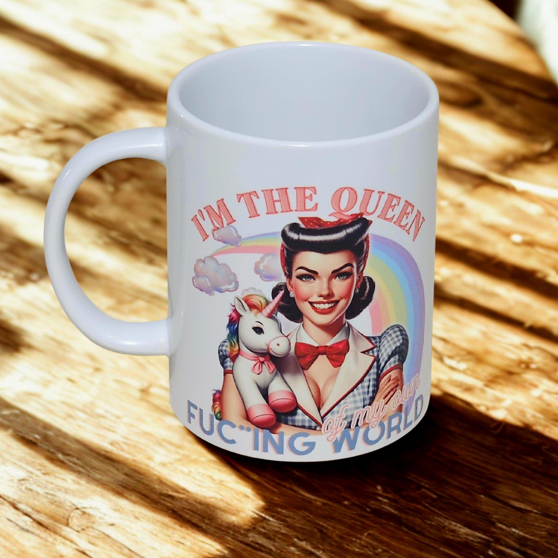 Sarcastic retro girl 15oz coffee mug new