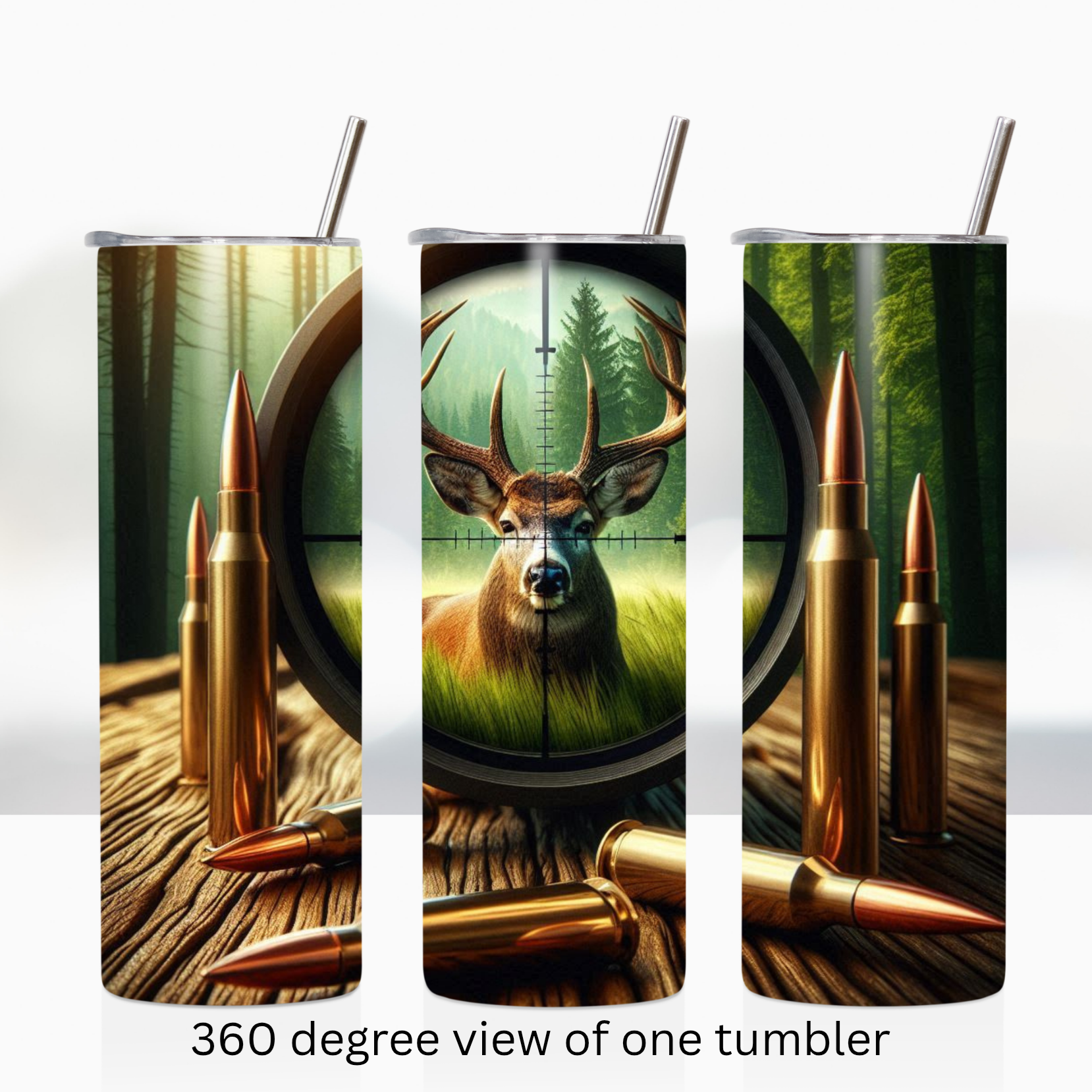 Hunting deer 20oz stainless steel insulated tumbler drinkware