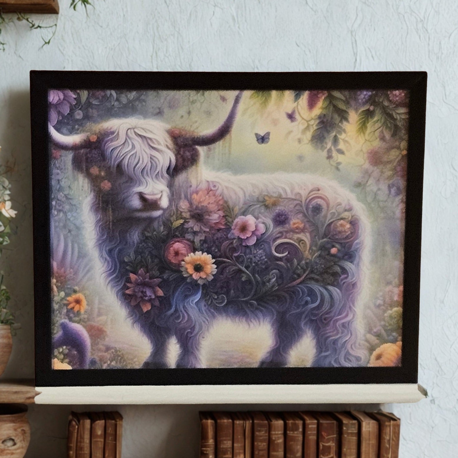 Highland cow spring decor 8x10 inch print wall art home decor