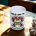 Overstimulated frog 15oz coffee mug new novelty cup humorous funny sarcastic
