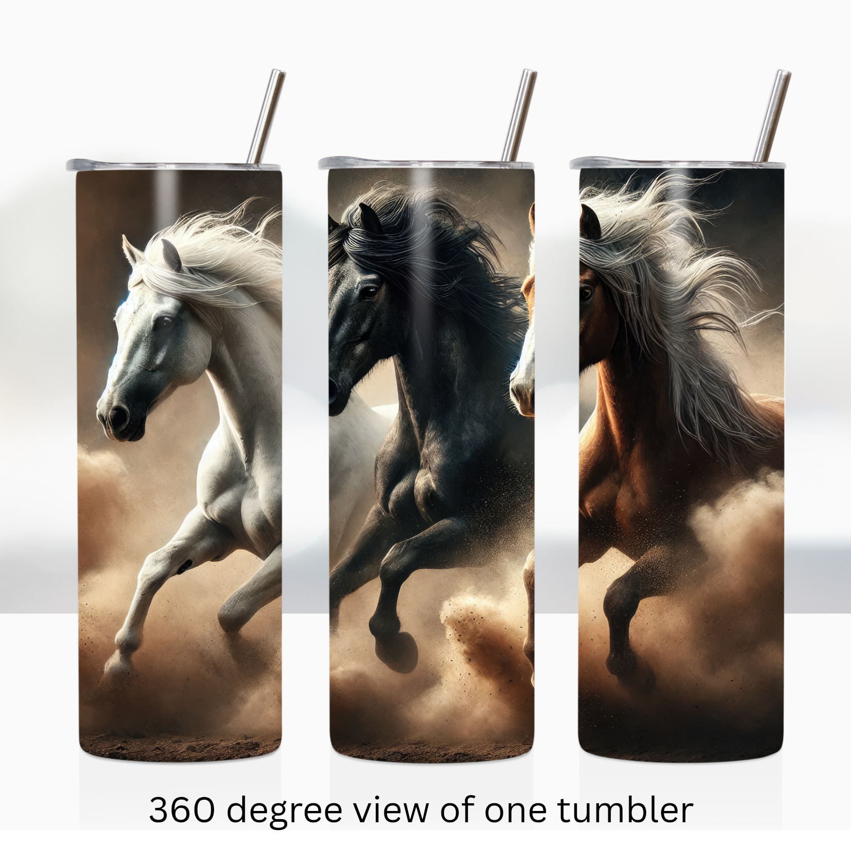 Wild horses 20oz stainless steel insulated tumbler drinkware travel cup water bottle