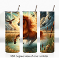 Horse 20oz stainless steel insulated tumbler drinkware travel cup water bottle