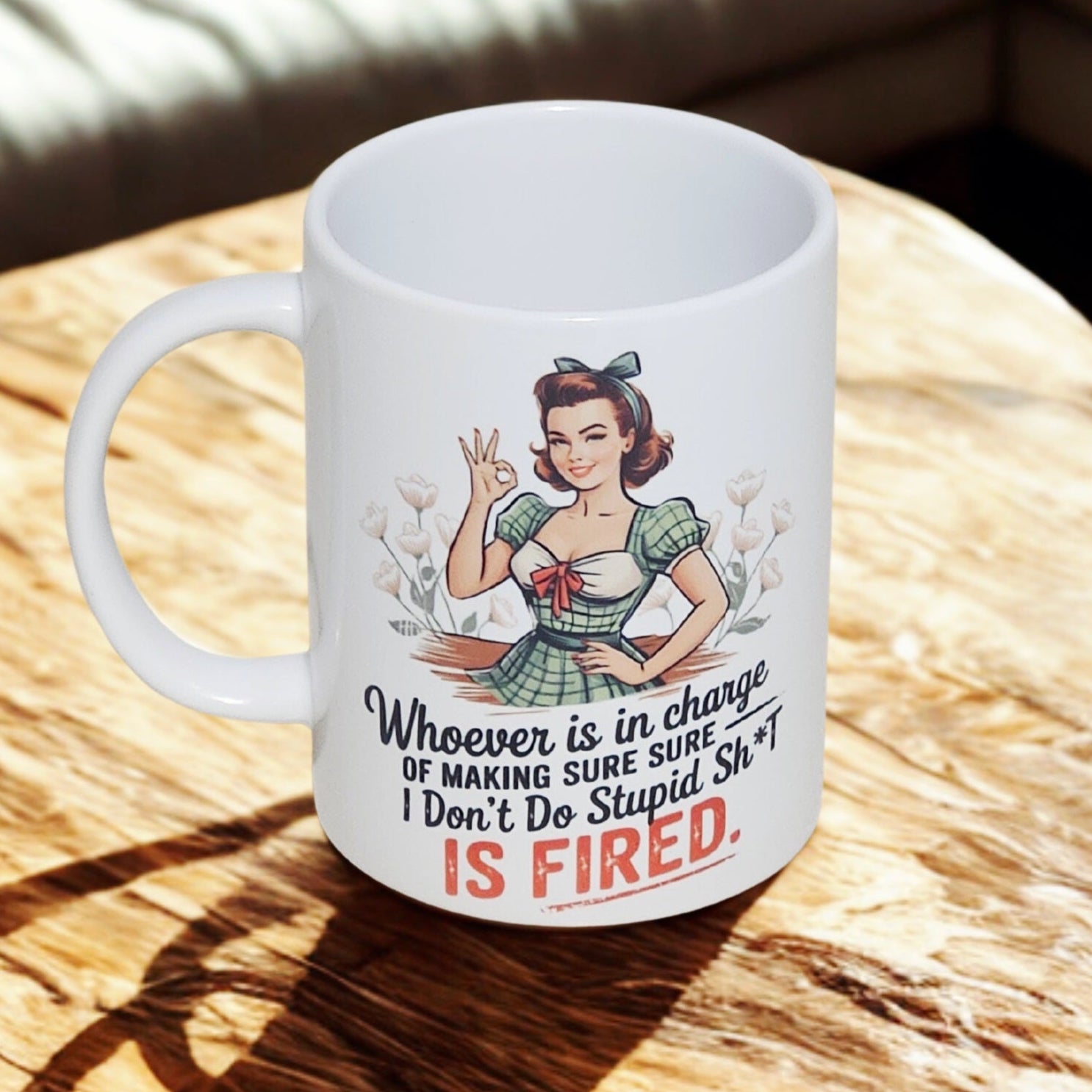 Sarcastic retro girl 15oz coffee mug new humorous
