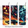Classic muscle car 20oz stainless steel insulated tumbler drinkware skull