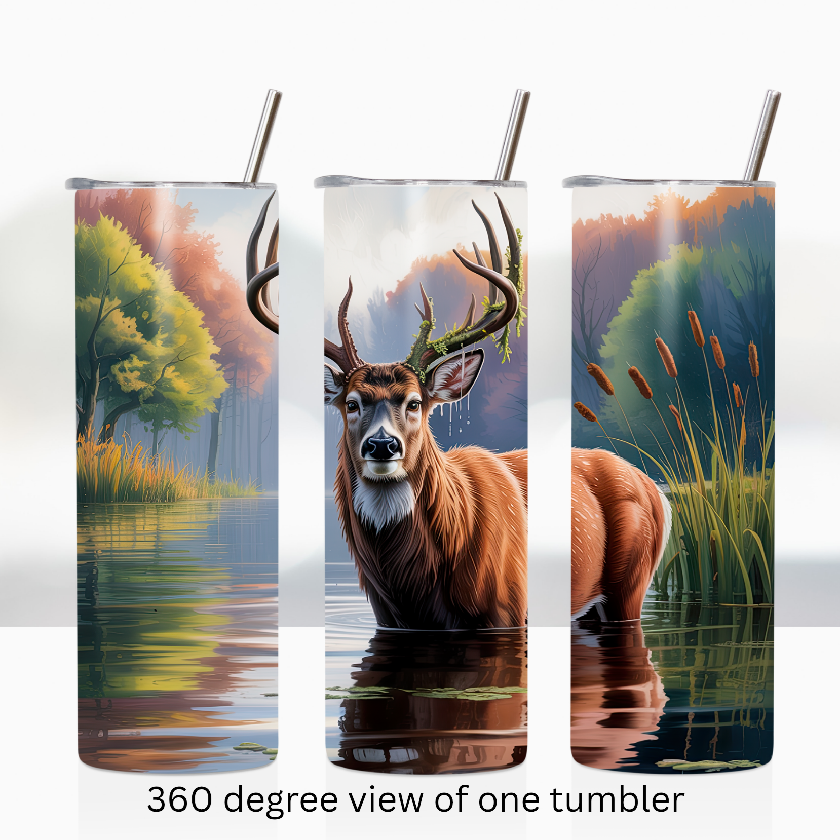 Buck deer 20oz stainless steel insulated tumbler drinkware