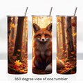 Autumn forest fox 20oz stainless steel insulated tumbler drinkware