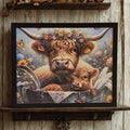 Highland cow mom floral spring decor 8x10 inch print wall art home decor