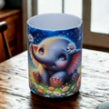 Whimsical baby elephant 15oz coffee mug new novelty cup