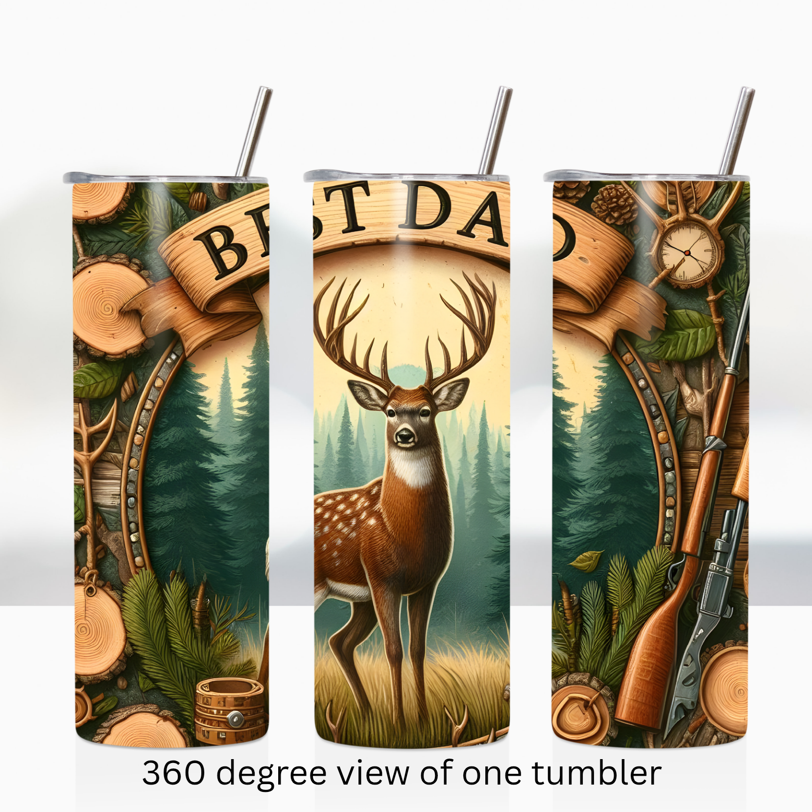 Best Dad deer hunting 20oz stainless steel insulated tumbler drinkware