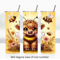Highland cow bumble bee spring 20oz stainless steel insulated tumbler drinkware