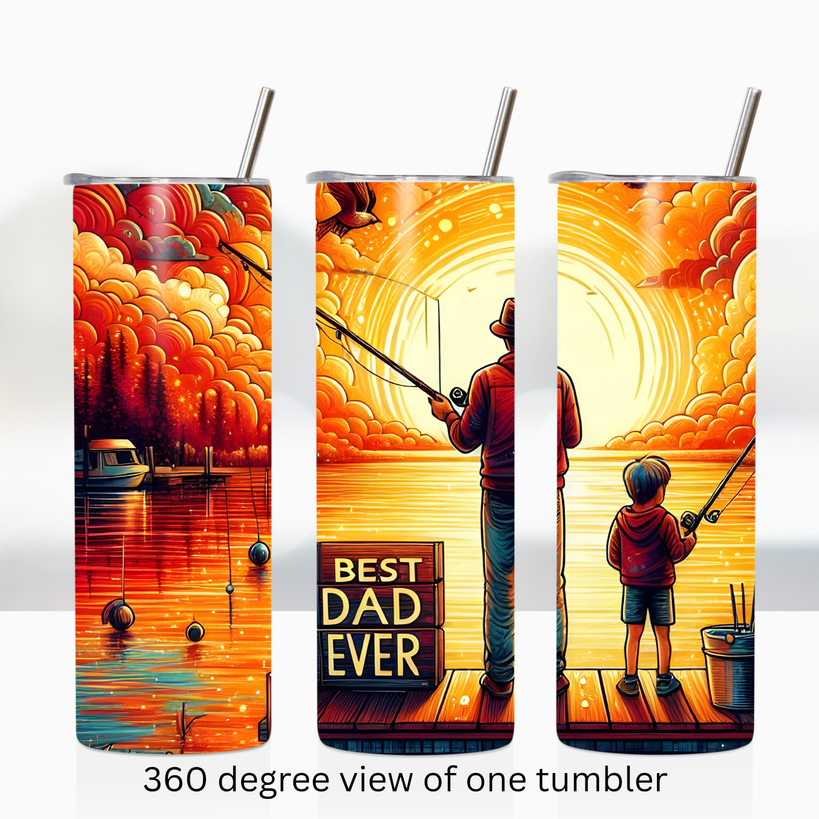 Best Dad fishing buddy 20oz stainless steel insulated tumbler drinkware