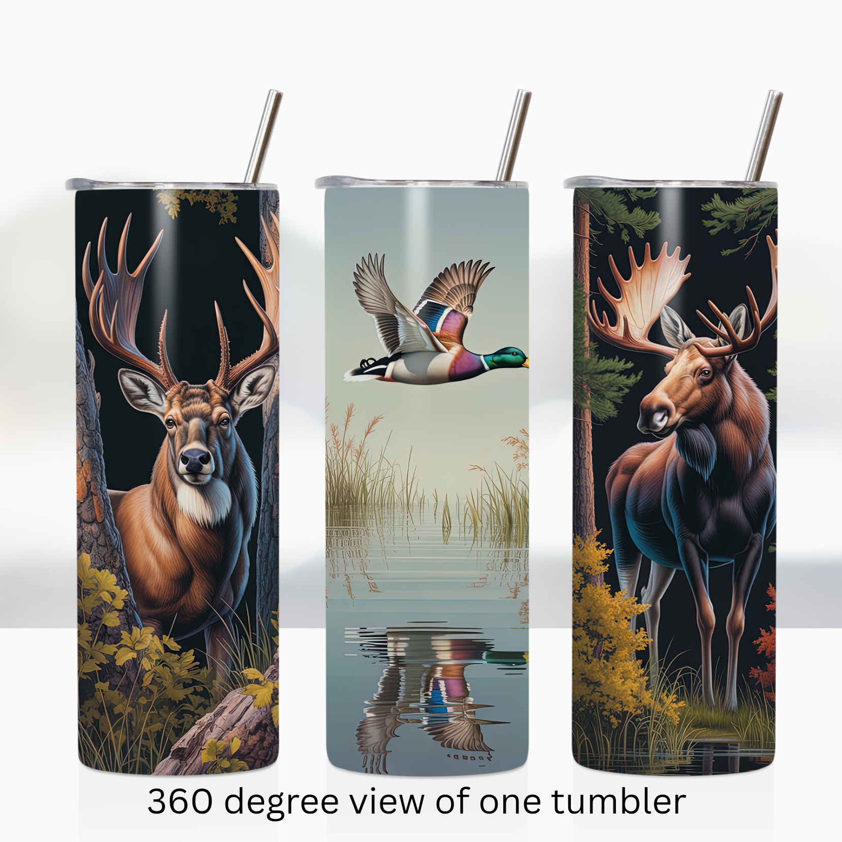 Mallard deer moose 20oz stainless steel insulated tumbler drinkware