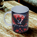 Gothic girl red rose moon 15oz coffee mug new novelty cup halloween