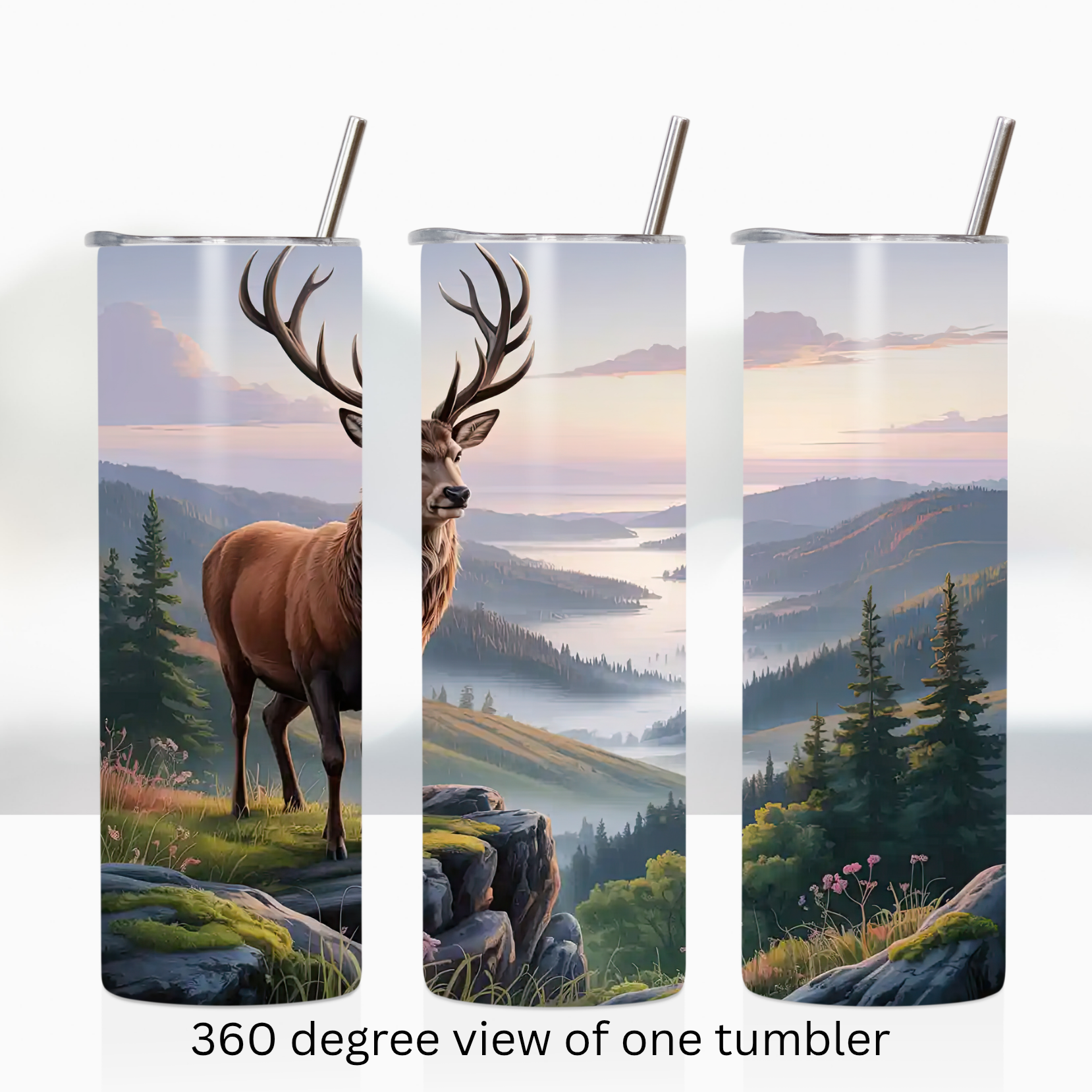 Buck deer mountains 20oz stainless steel insulated tumbler drinkware