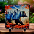Slate majestic fall bear picture home decor piece