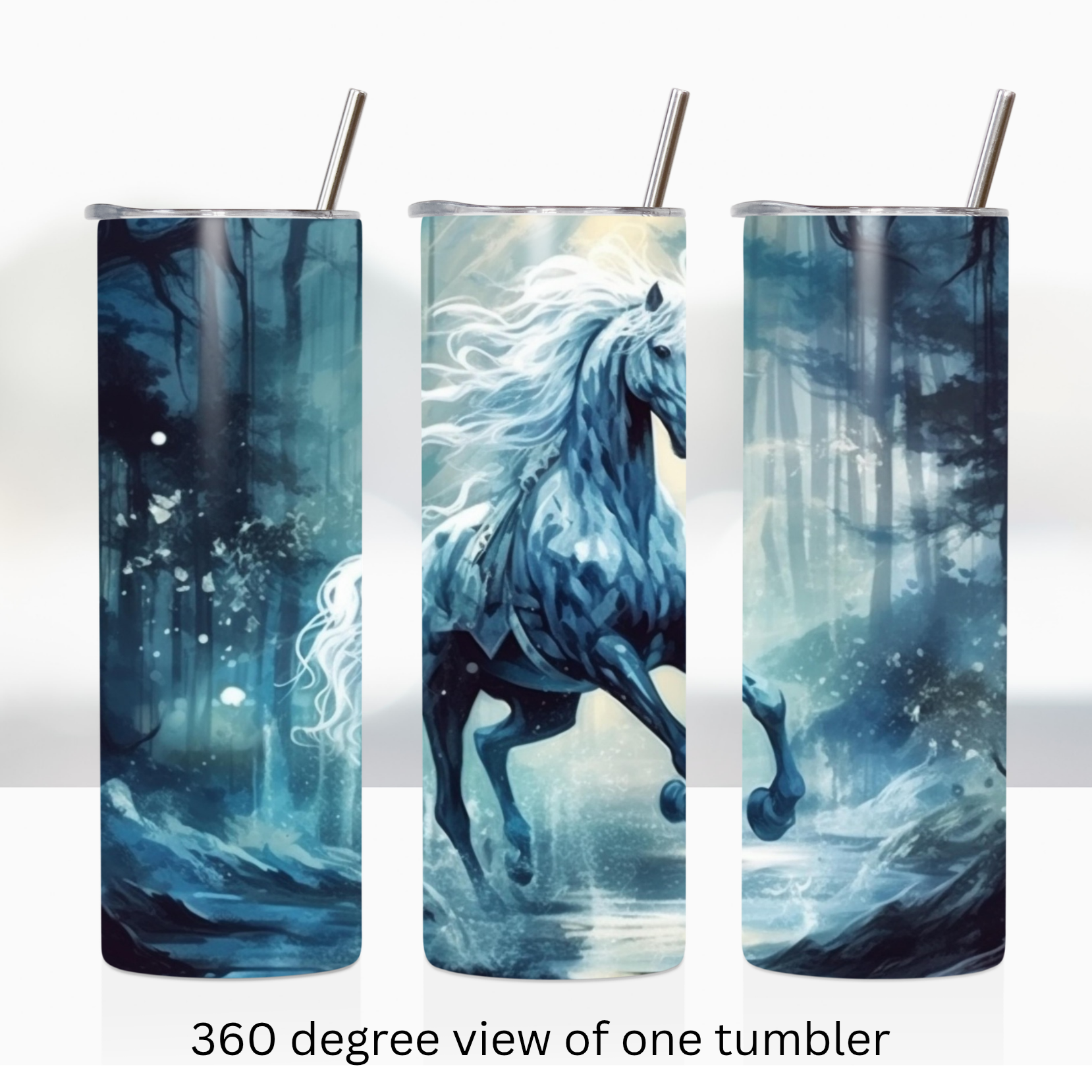 Watercolor horse 20oz stainless steel insulated tumbler drinkware travel cup water bottle