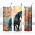 Watercolor horse 20oz stainless steel insulated tumbler drinkware travel cup water bottle