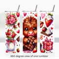Highland cow love 20oz stainless steel insulated tumbler drinkware valentine