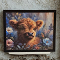 Highland cow floral spring decor 8x10 inch print wall art home decor